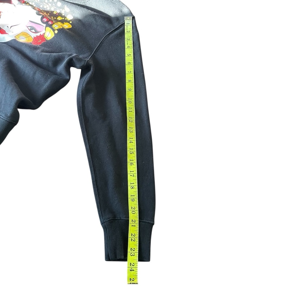 LUSHANGHAI Black Cotton Geisha Lantern Graphic Crewneck Sweatshirt (S) - Picture 10 of 12